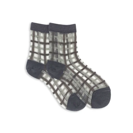 Sheer Plaid Sock