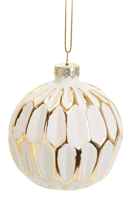 White/Gold Glass Ornament
