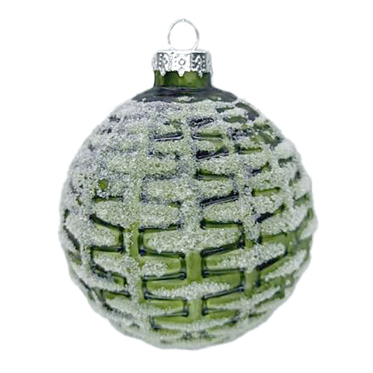 Woven Green Frosted Ball