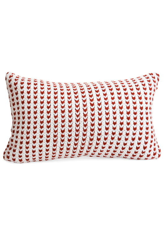White/Red Cushion - 12"x22"