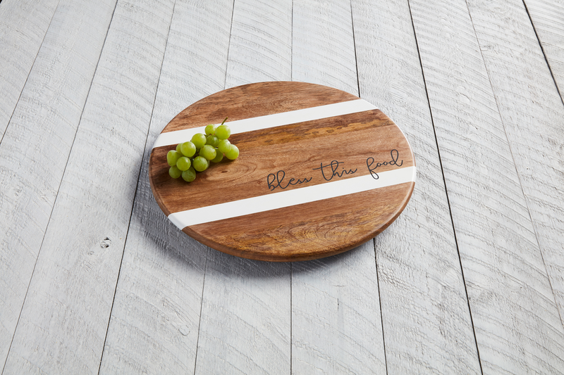 Bless This Food Lazy Susan Board - 16.5"