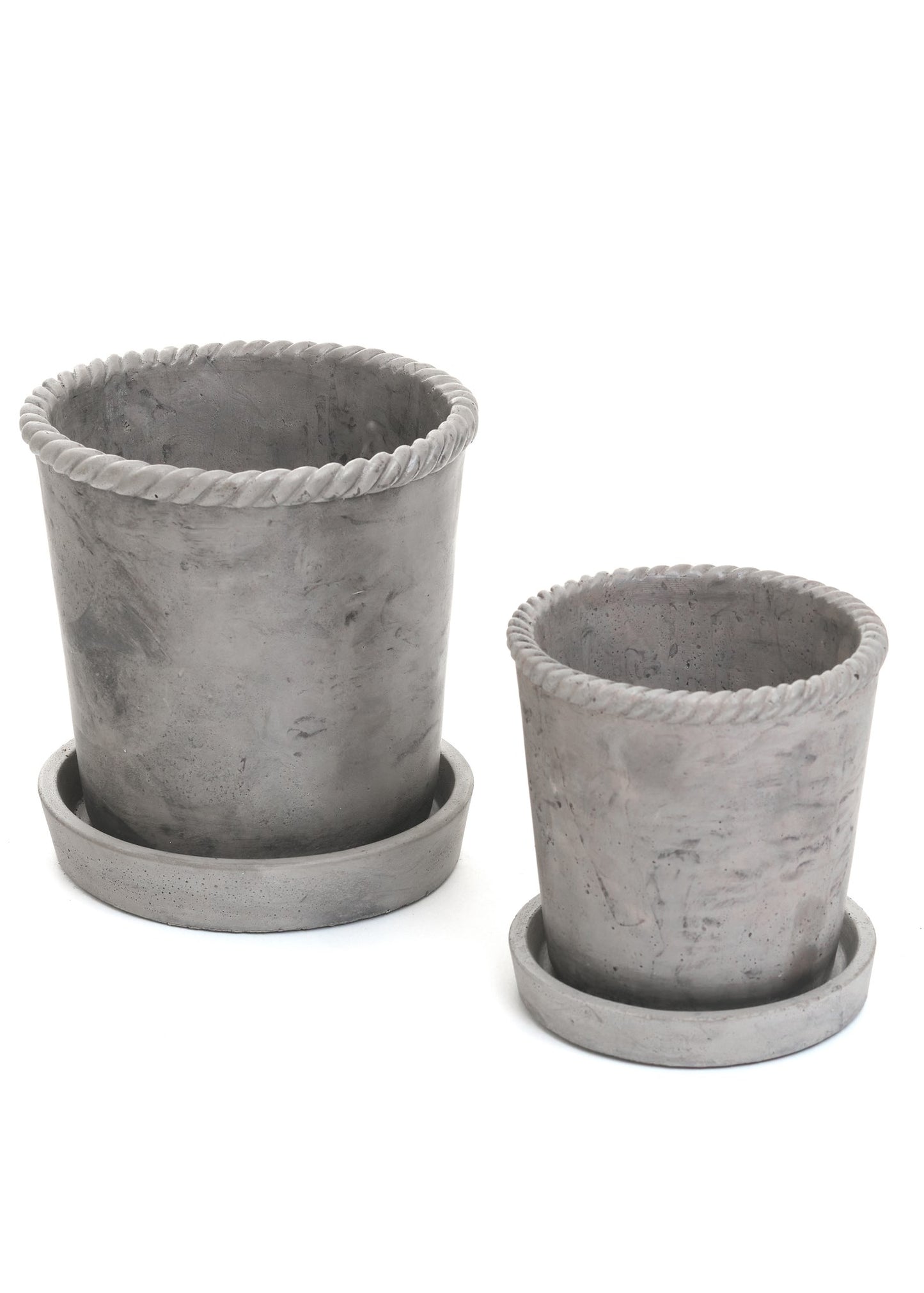 Grey Pot w/Tray - 6"