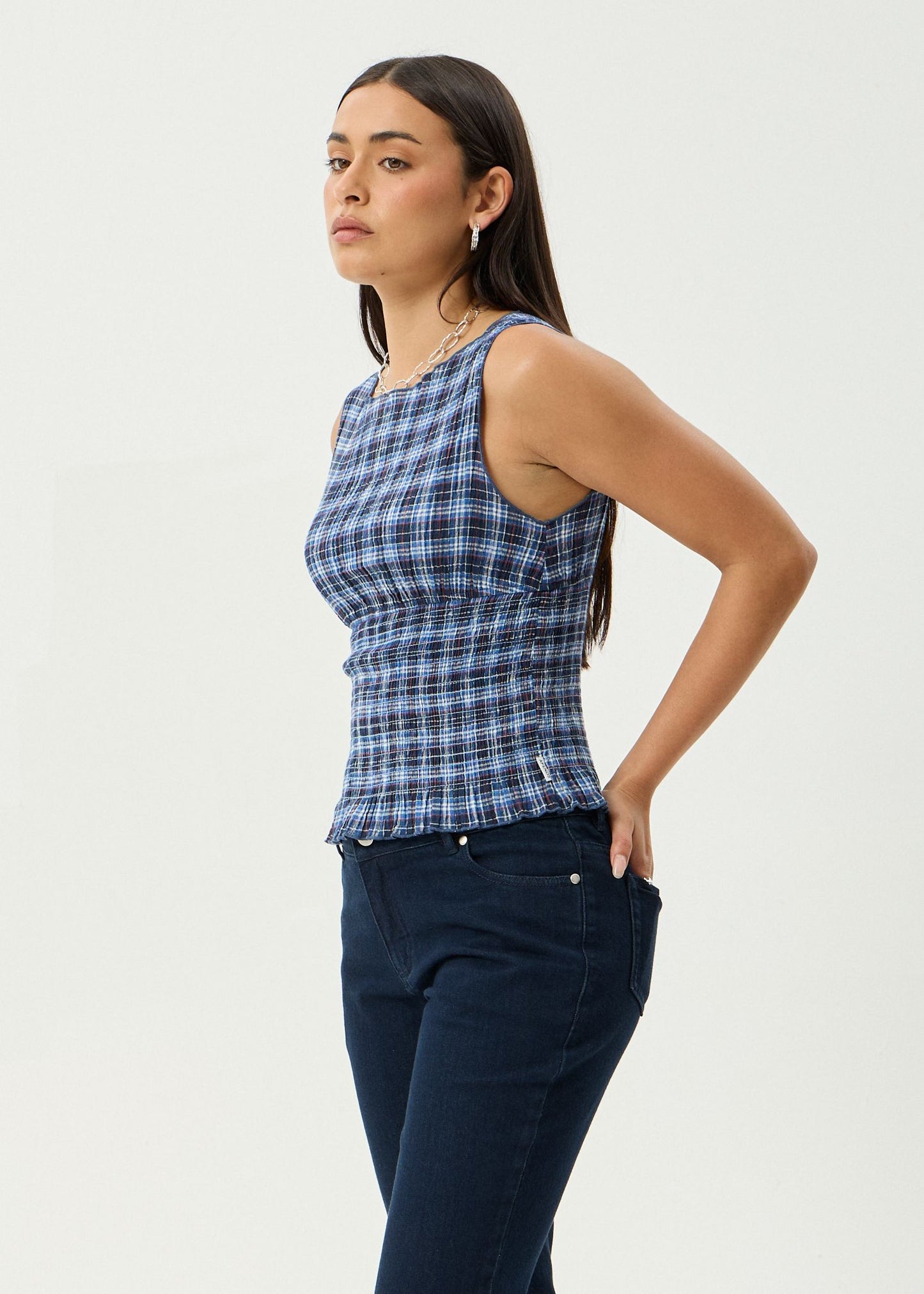 Seersucker Sleeveless Top