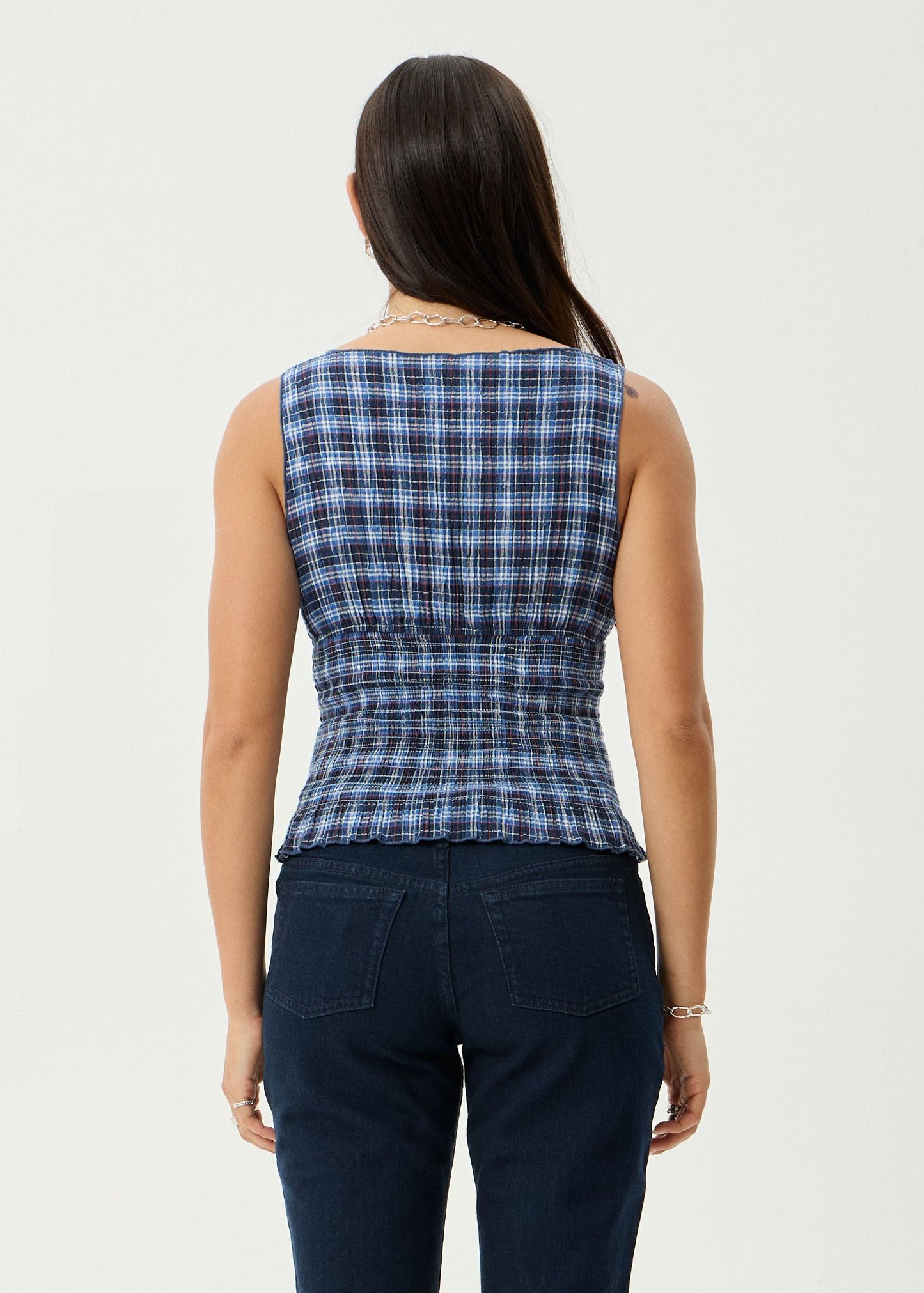Seersucker Sleeveless Top