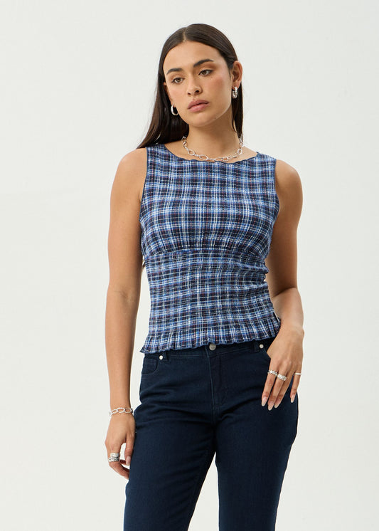 Seersucker Sleeveless Top