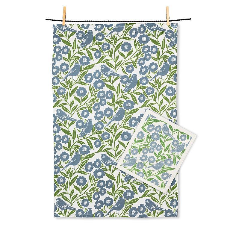 Birds Dishcloth/Tea Towel Set