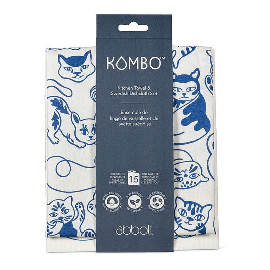 Cats Dishcloth/Tea Towel Set