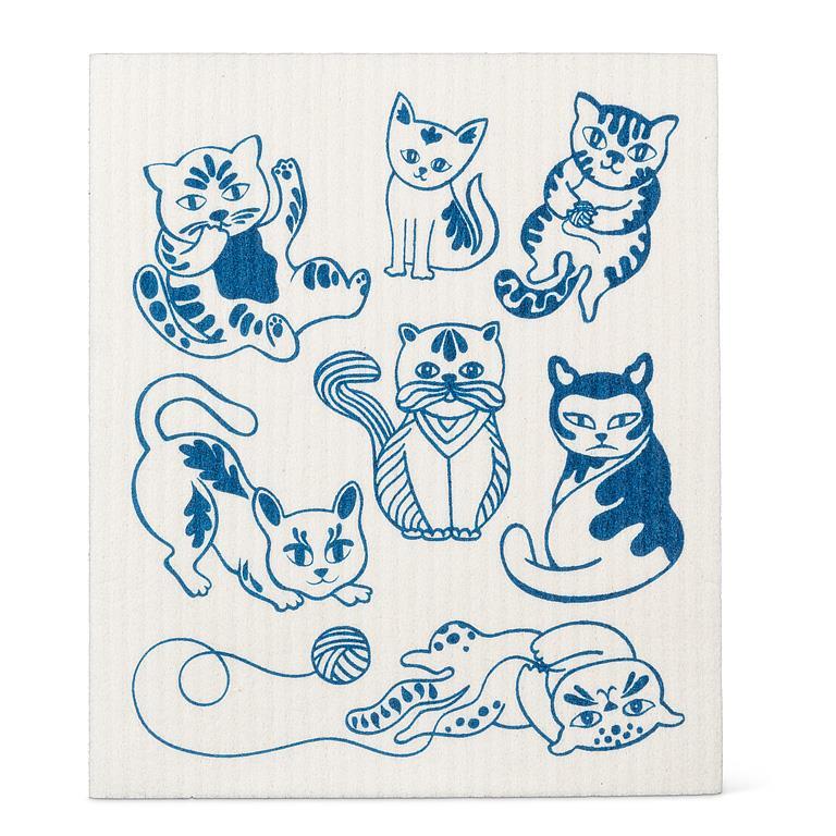 Cats Dishcloth/Tea Towel Set