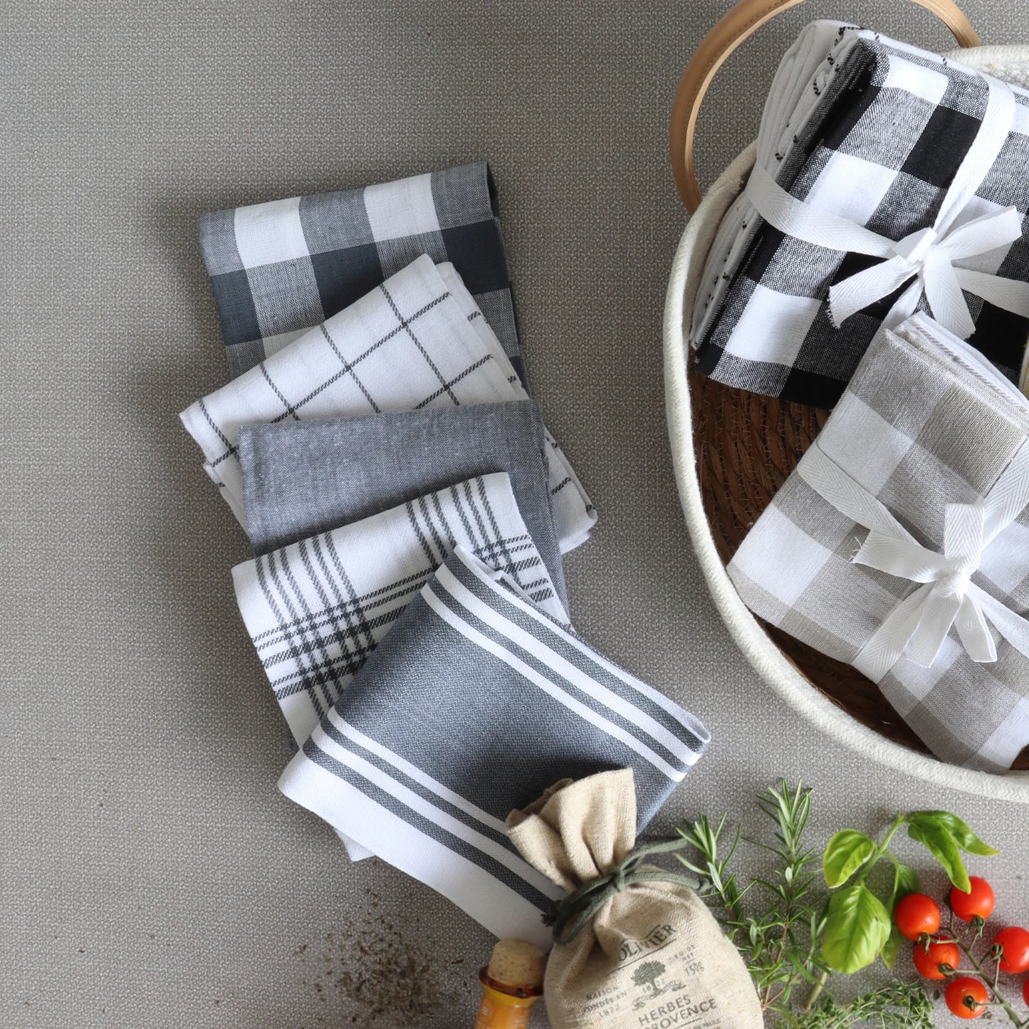 Multi Stripe Tea Towels - S/5