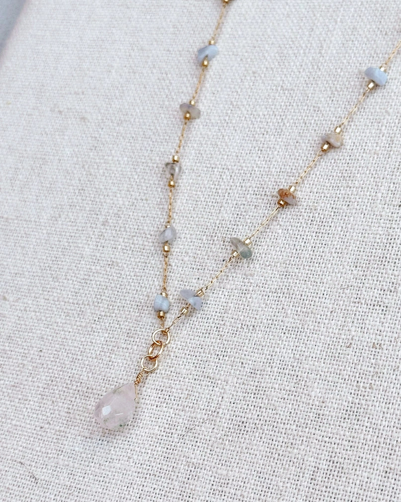 Agate & Crystal Drop Necklace