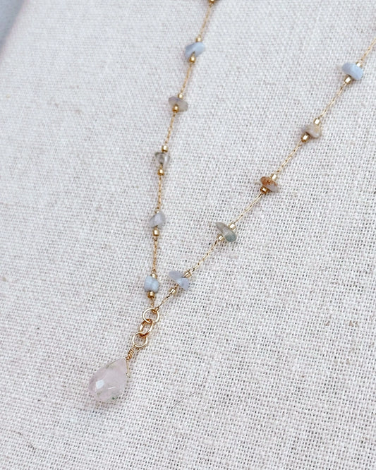 Agate & Crystal Drop Necklace