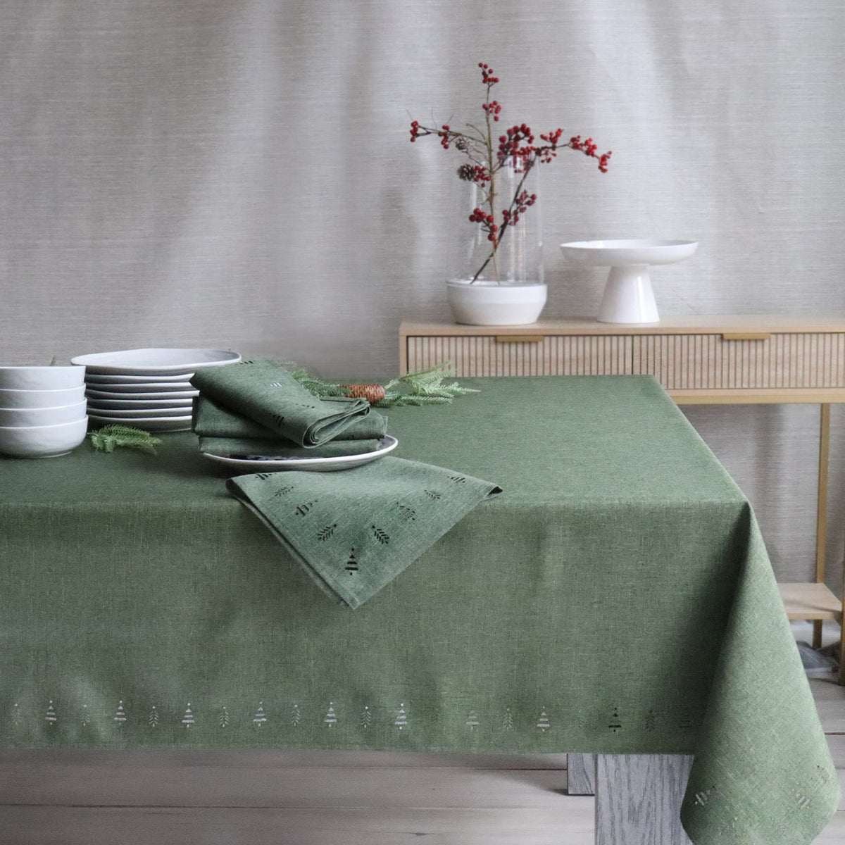 Tree Hemstitch Tablecloth