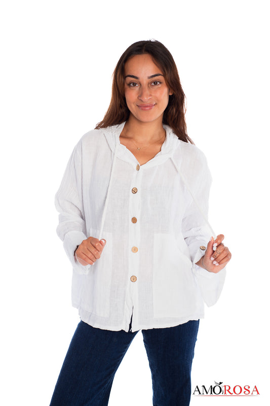 Hooded Button Cardigan