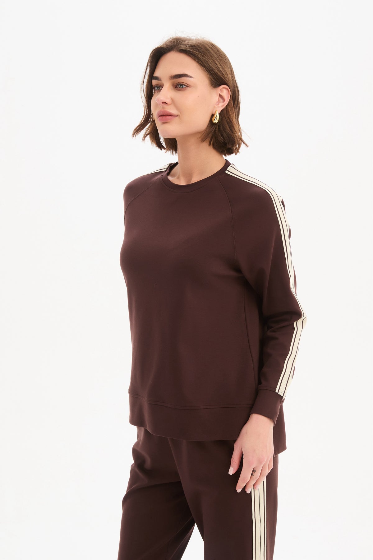 Stripe Sleeve Sweatshirt