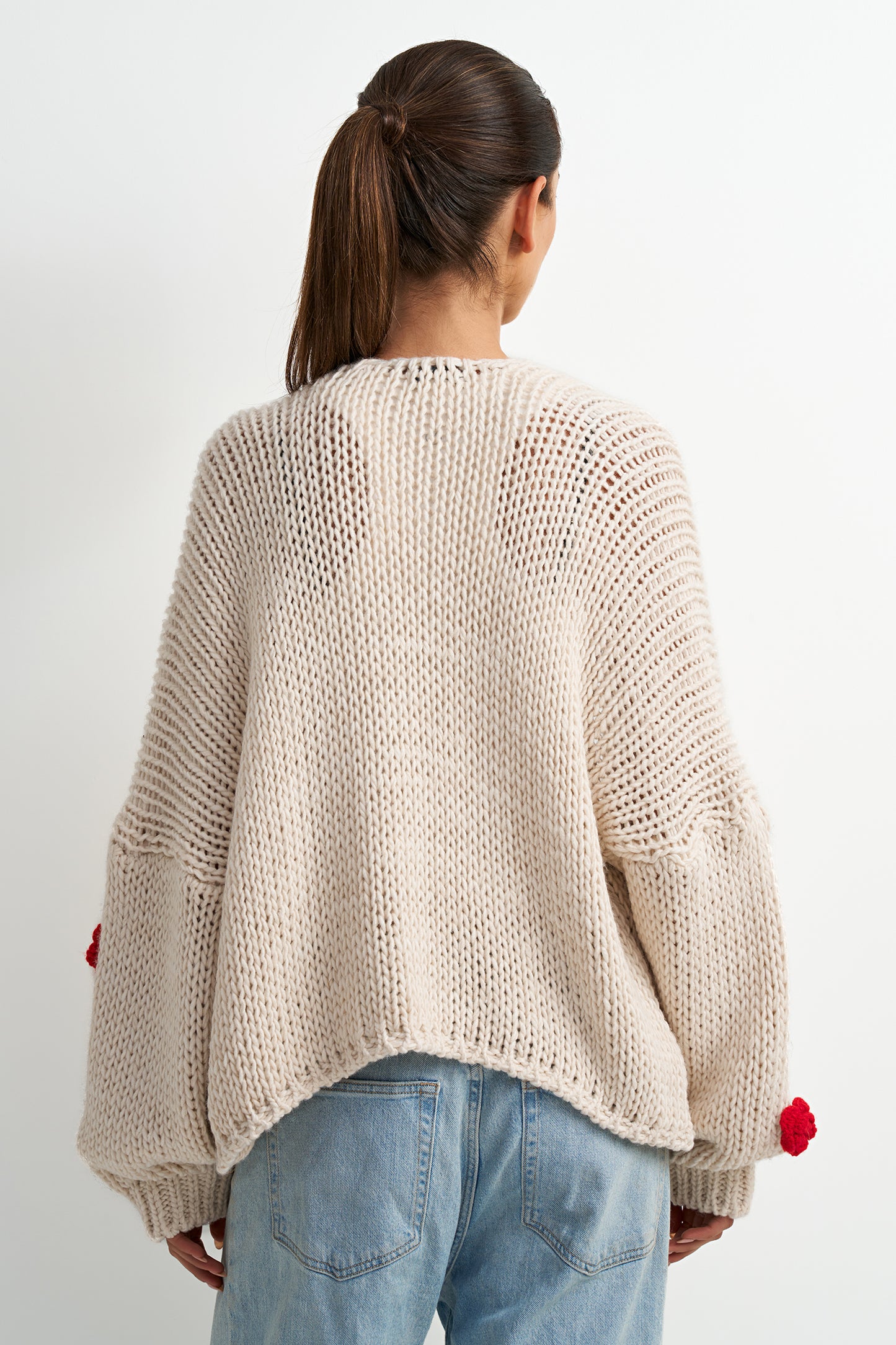 Flowered Knit Cardigan