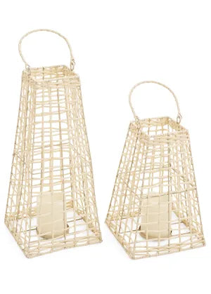 Rattan Lantern w/LED Candle