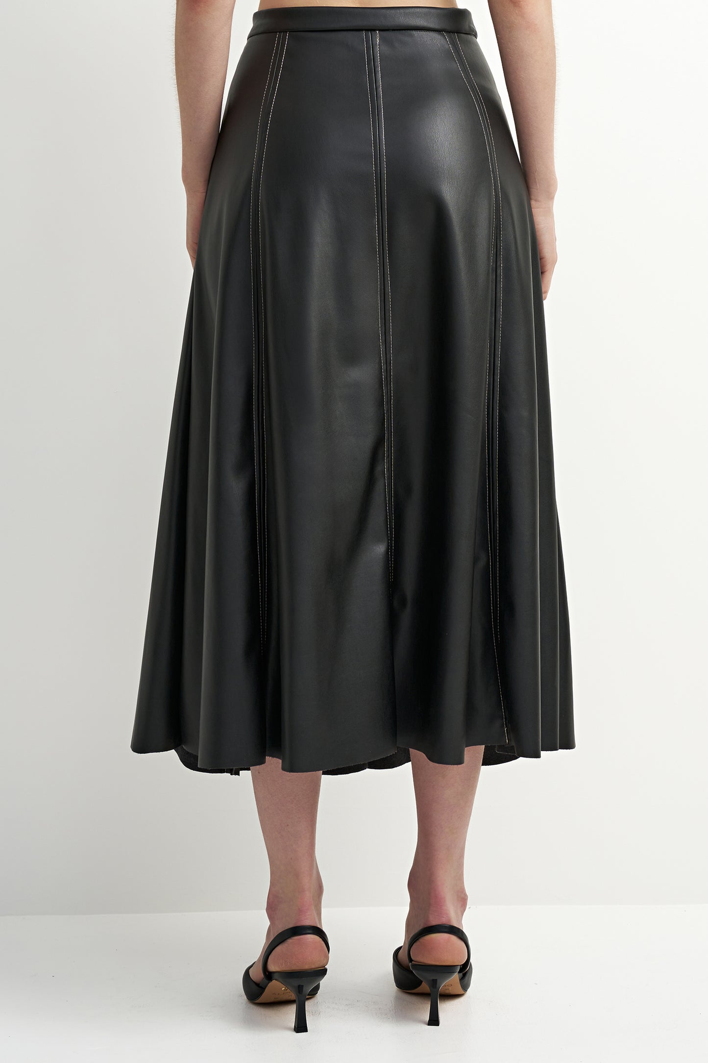 Pleather A Line Skirt