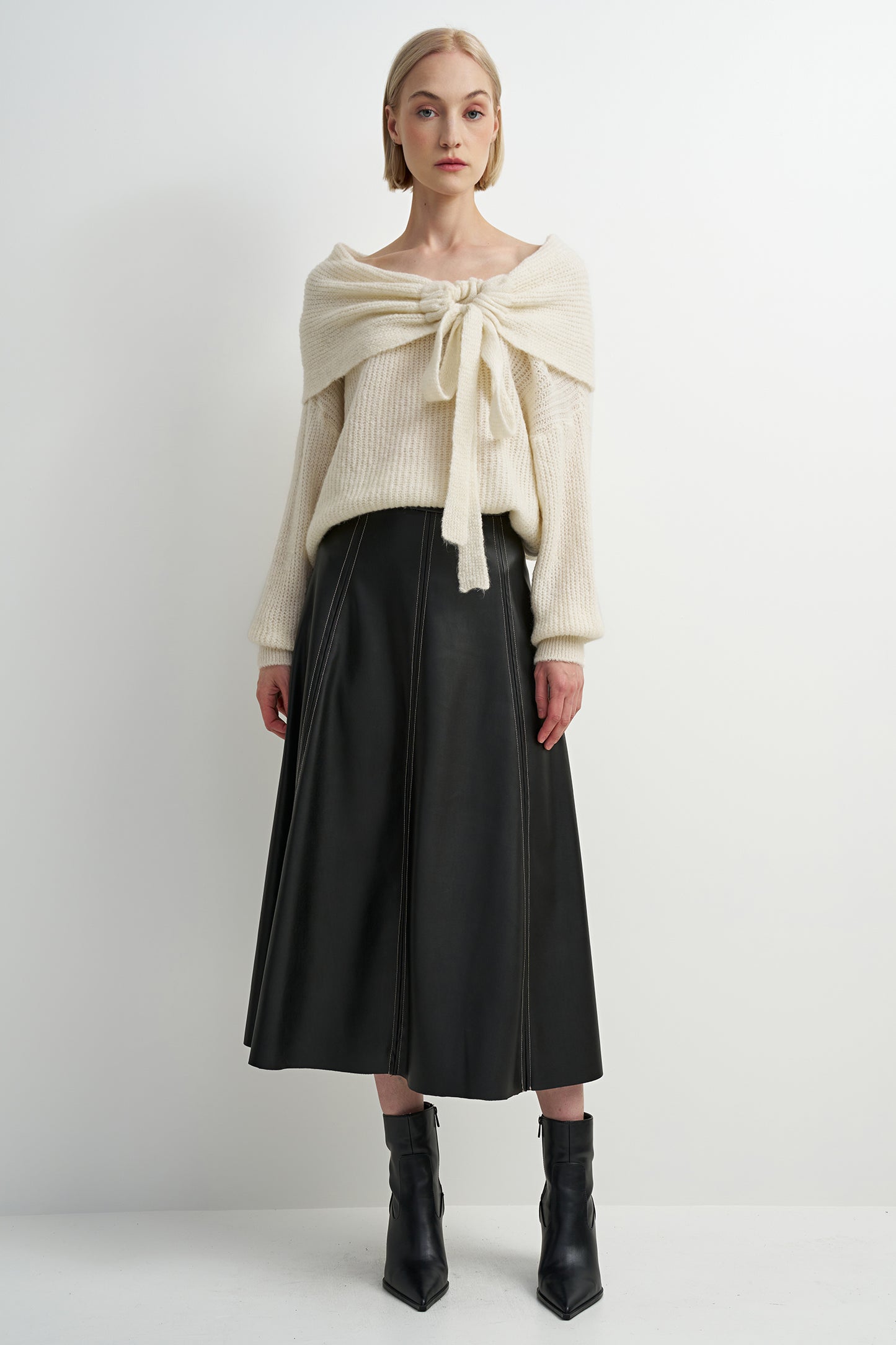 Pleather A Line Skirt