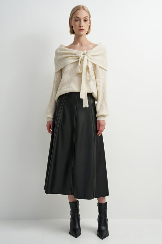 Pleather A Line Skirt
