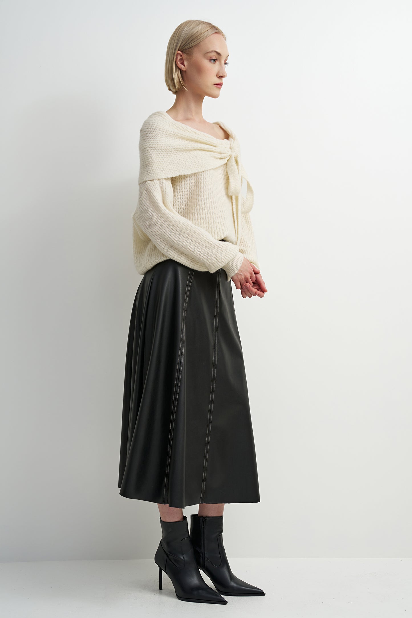 Pleather A Line Skirt