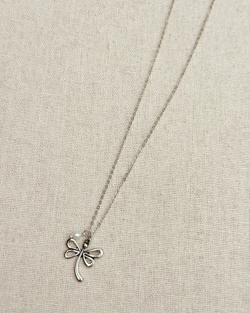Silver Dragonfly Necklace
