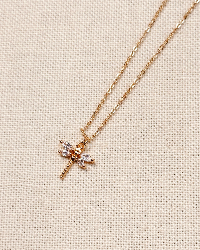 Mini Dragonfly Gold Necklace