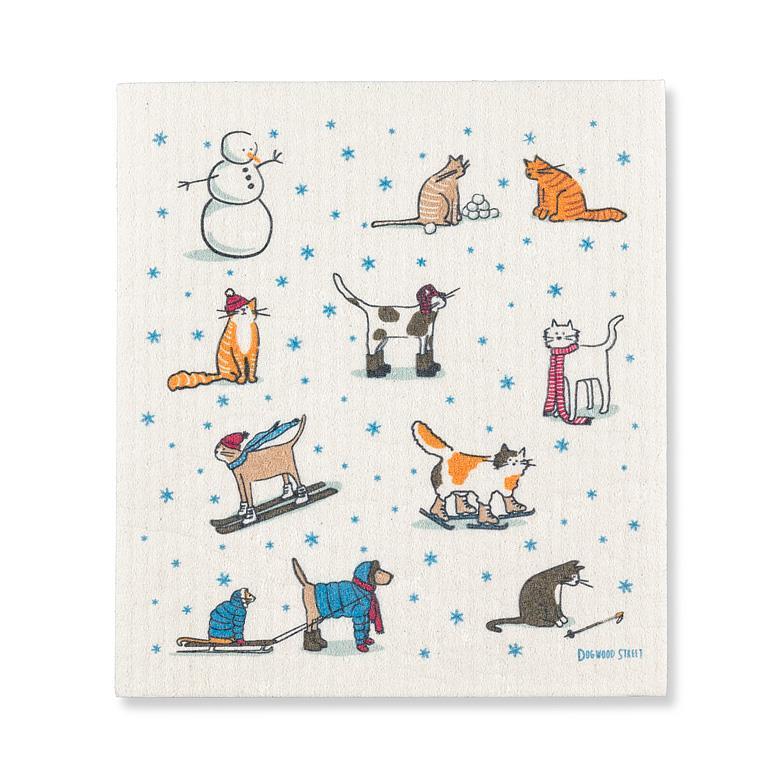 Winter Sports Dishcloth