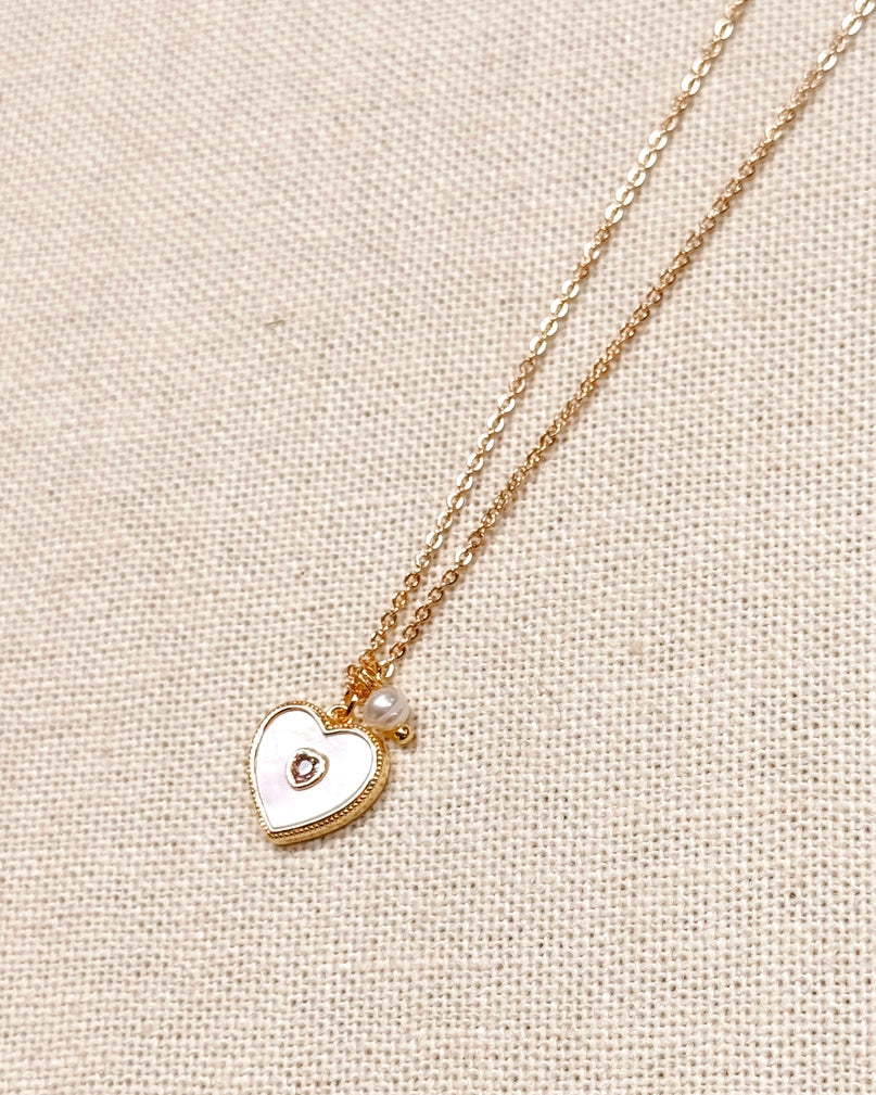 Mother of Pearl Heart Necklace