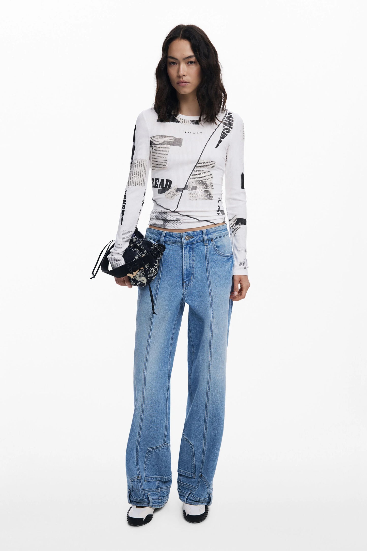 Ribbed Newsprint Top