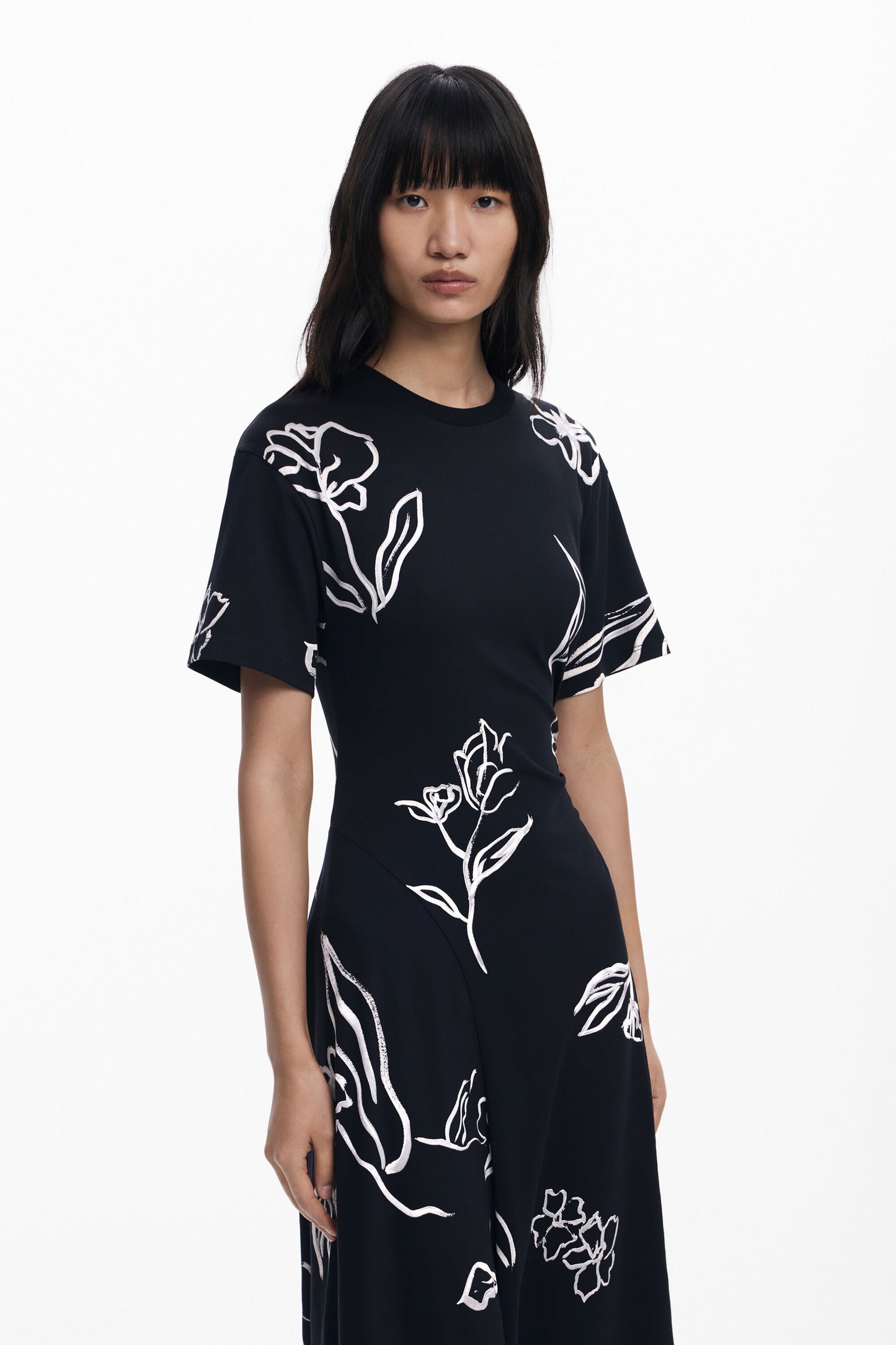 Dress w/Floral Strokes