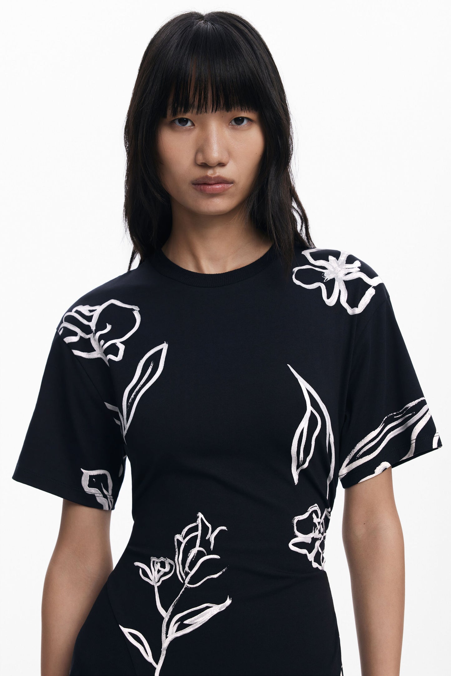 Dress w/Floral Strokes