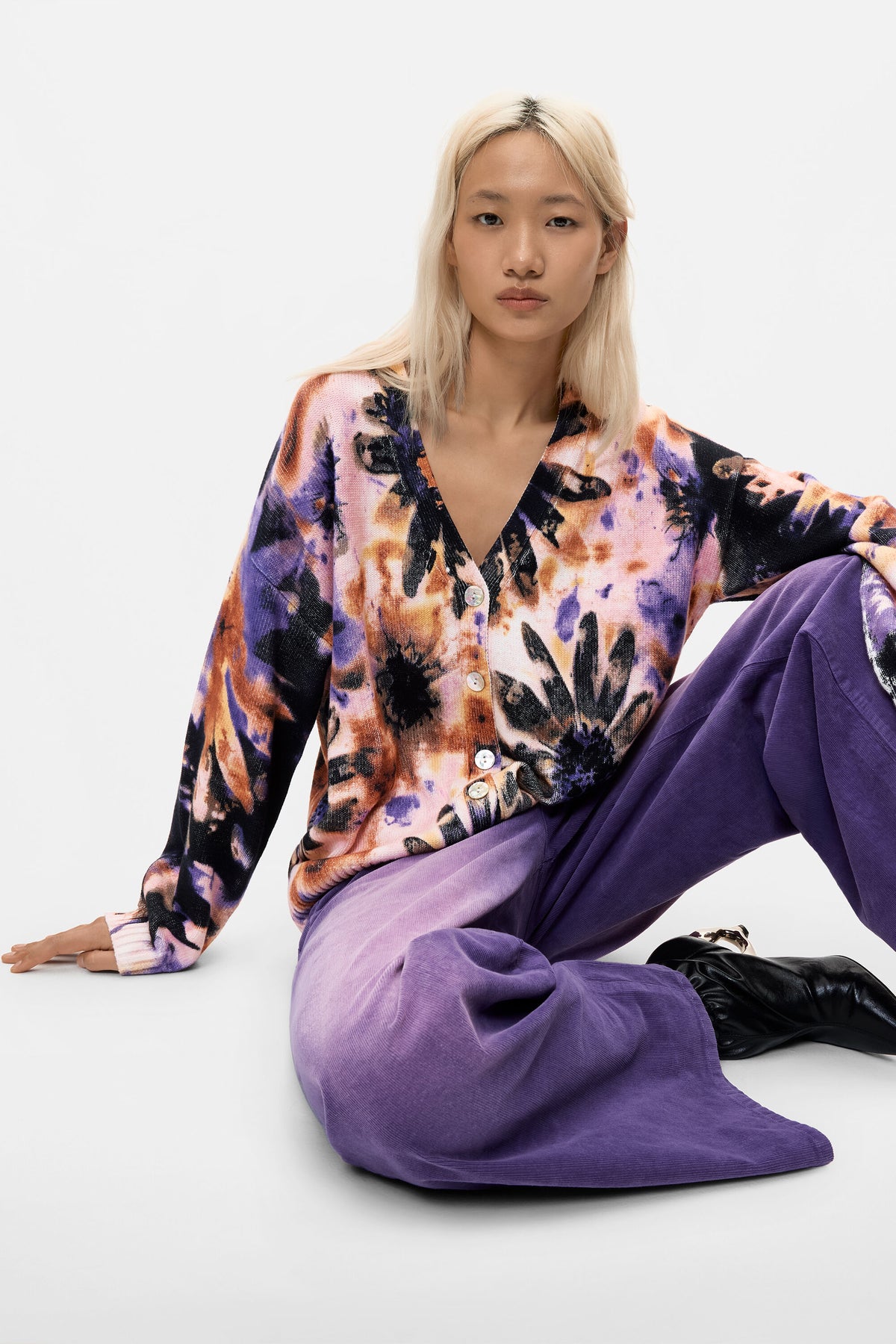 Floral Print Cardigan