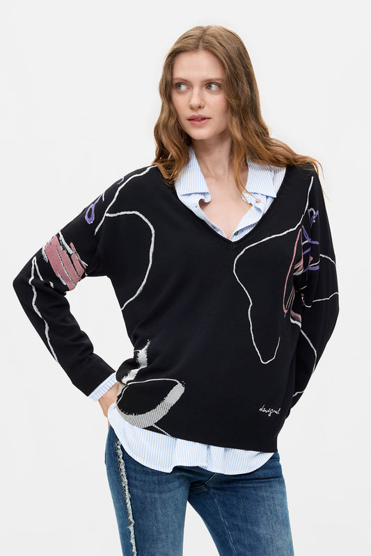 Floral Print Sweater