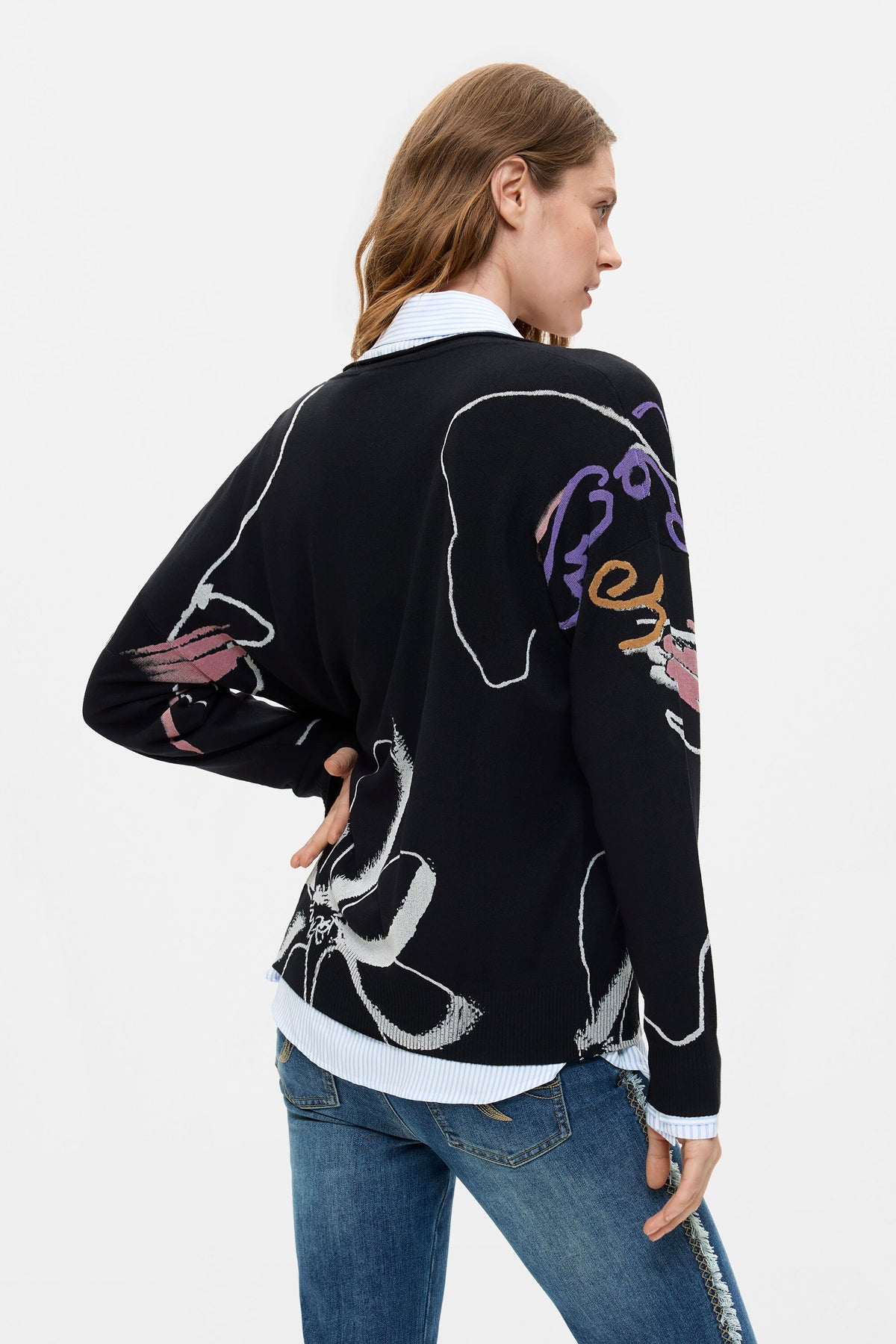 Floral Print Sweater
