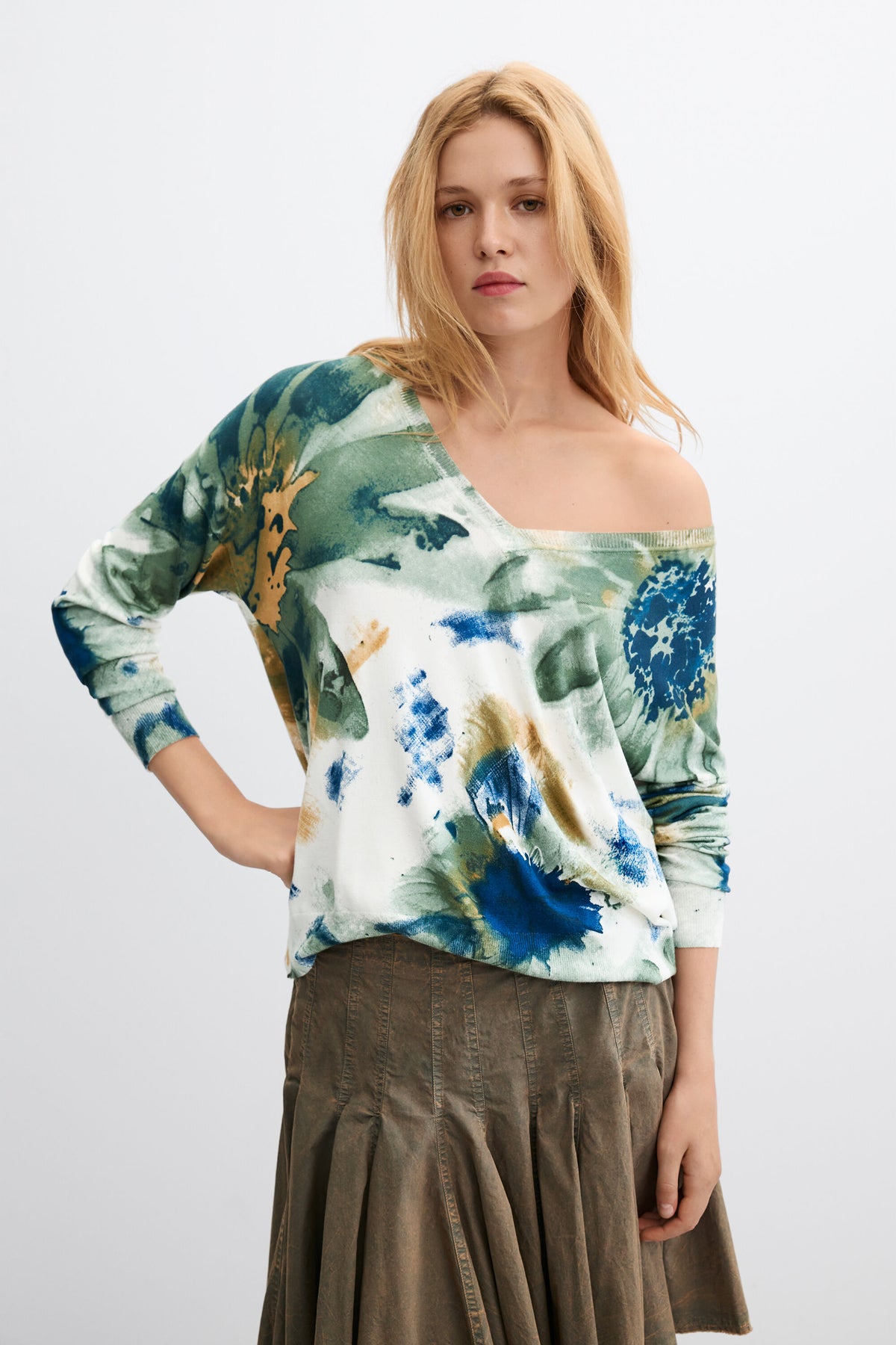 Botanical Print Sweater