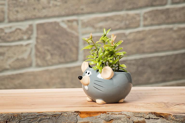 Grey Mini Mouse Pot