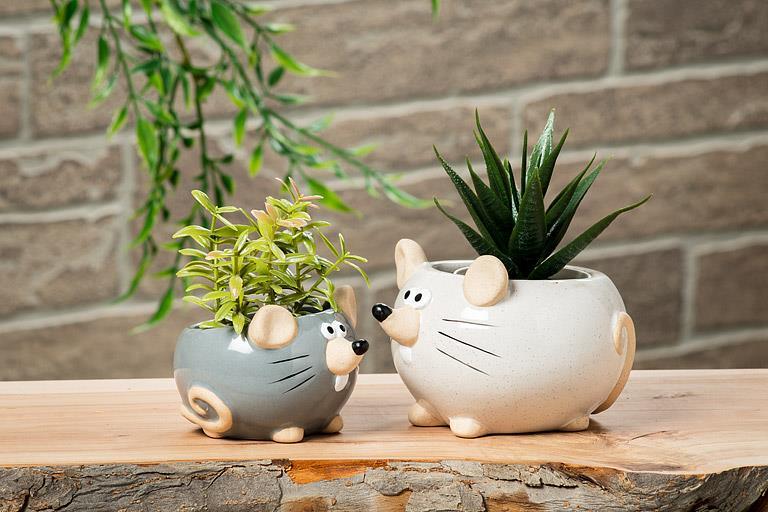 Grey Mini Mouse Pot