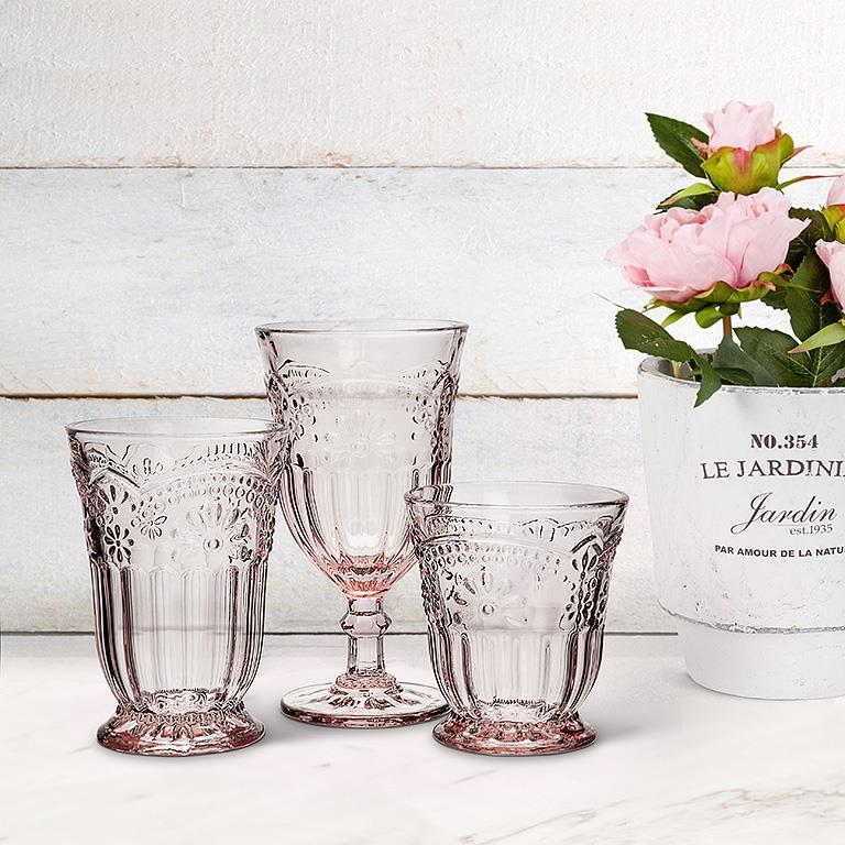 Flower Wine Goblet Pink