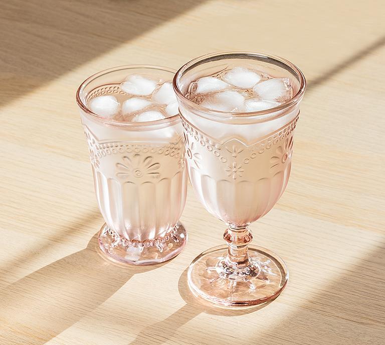 Flower Wine Goblet Pink