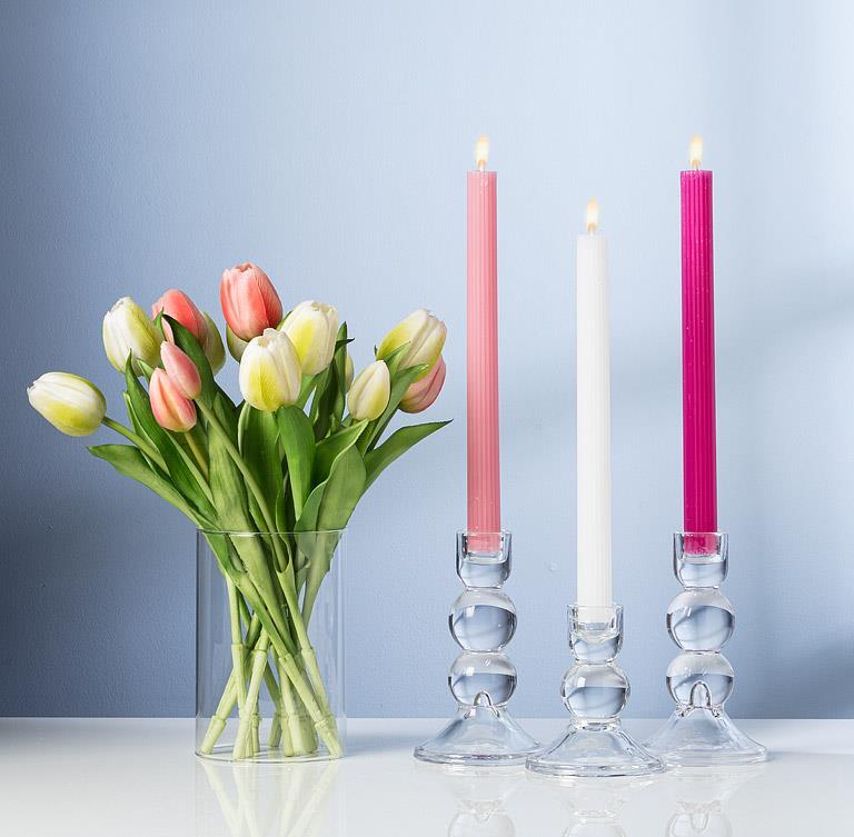 Ridged Taper Candle