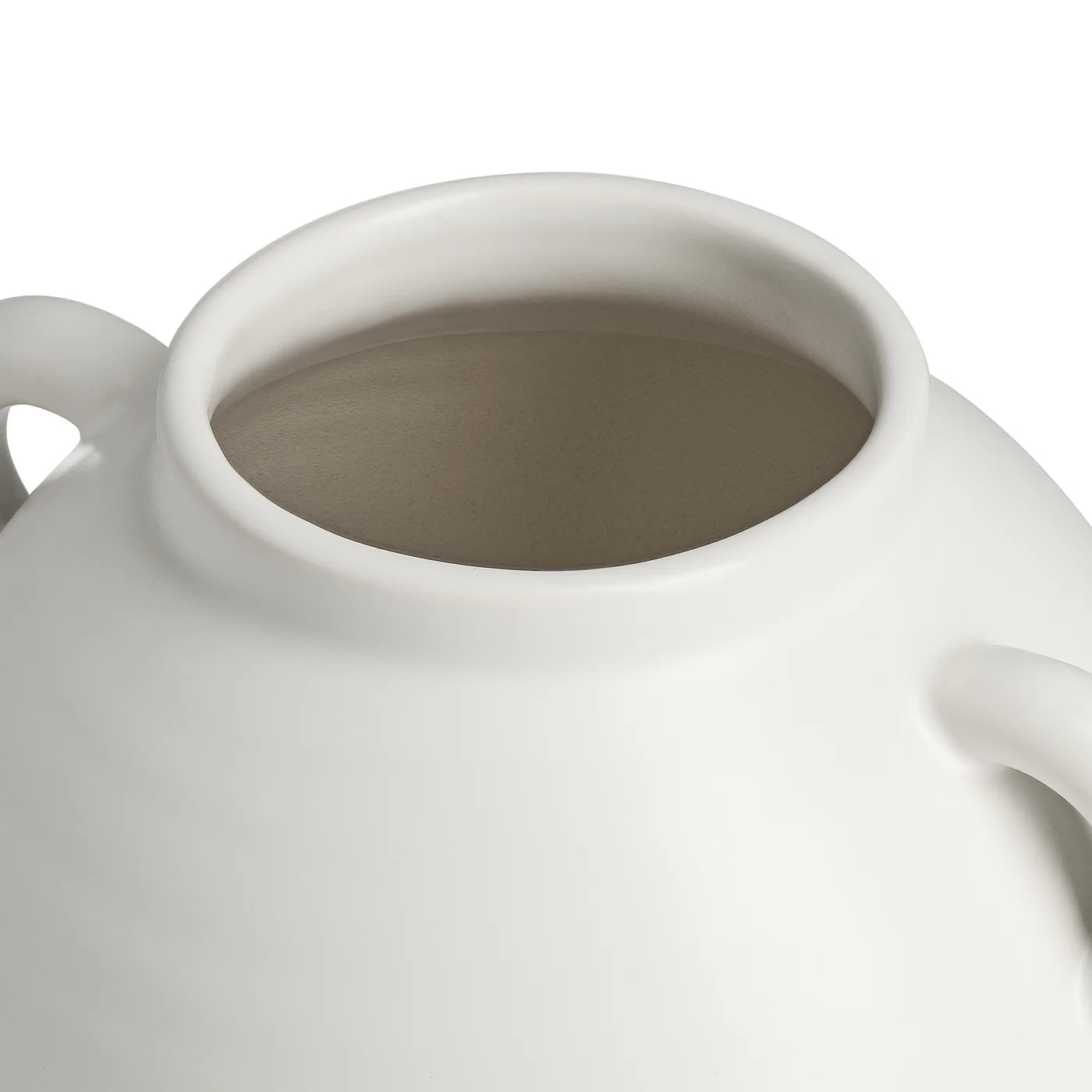 Capri Double Handle White Oval Vase