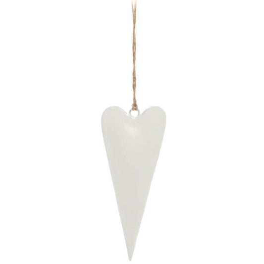 White Heart Ornament - 6"