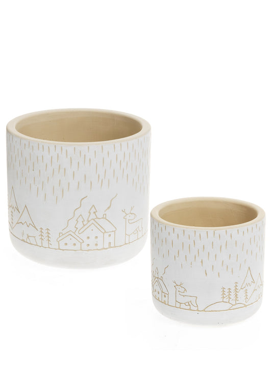 Holiday Village Planter