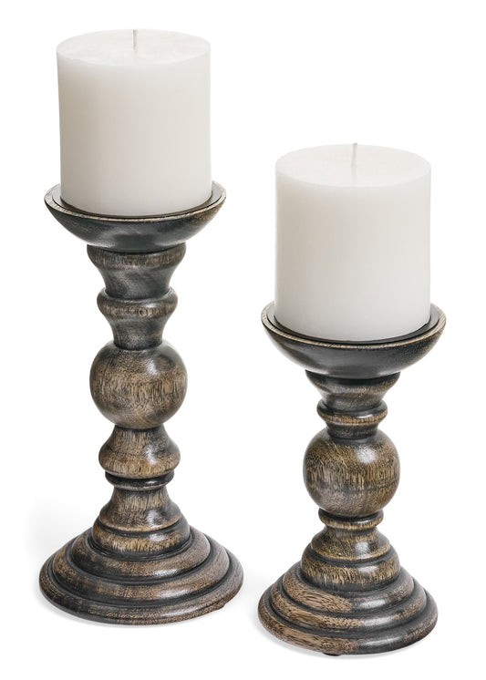 Black Mango Wood Candleholder