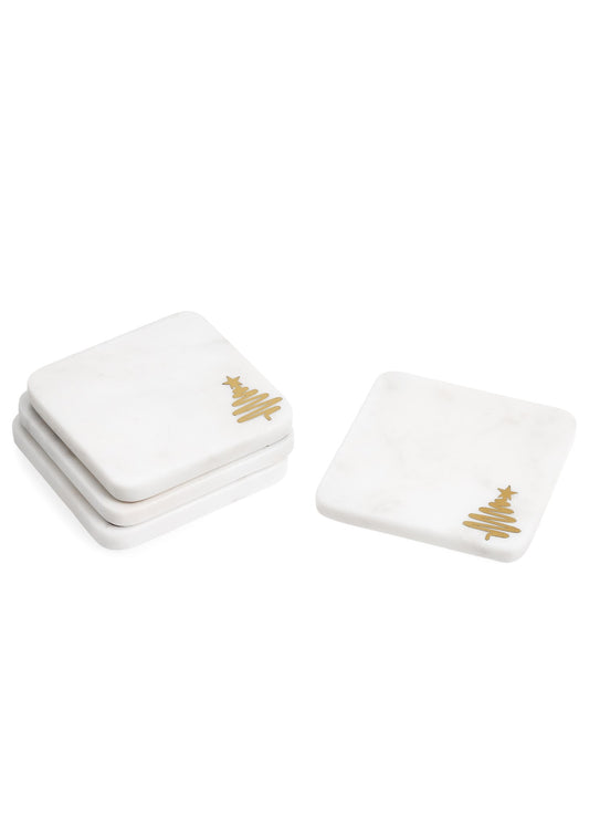 Marble Coaster w/Tree