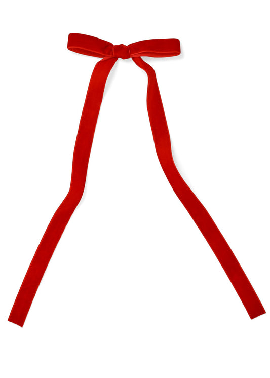 Thin Velvet Clip Bow