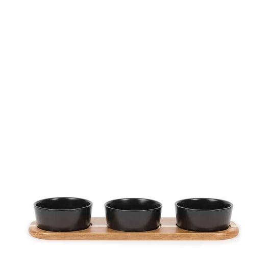 Cabo 4 pc Wood Dip Bowl Set
