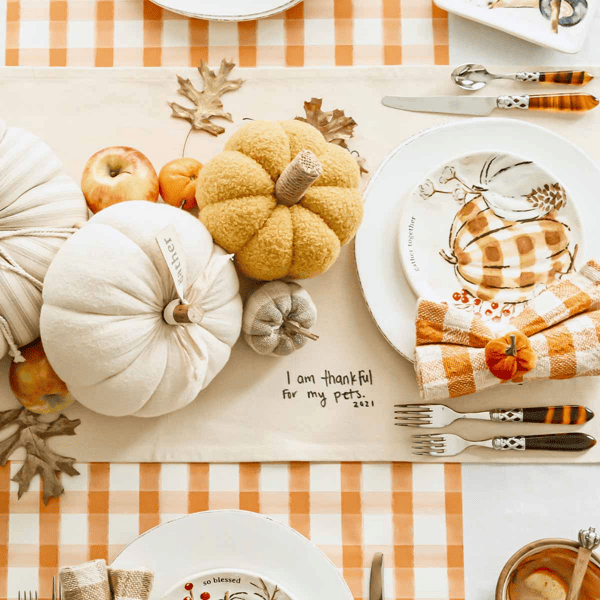 Small Grey Pumpkin w/gather Tag - 5"x8"
