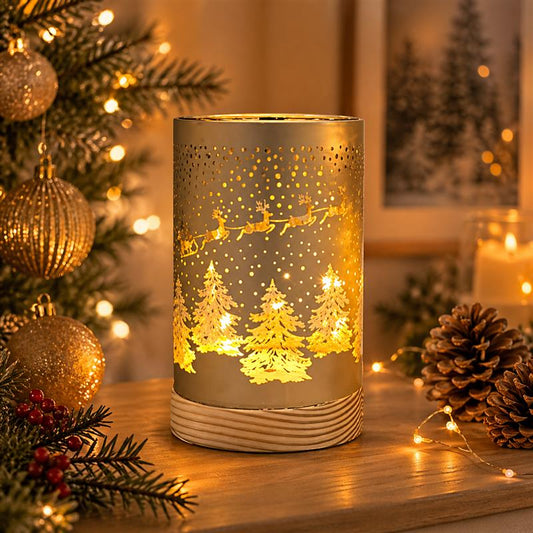 Gold Sleigh LED Lantern