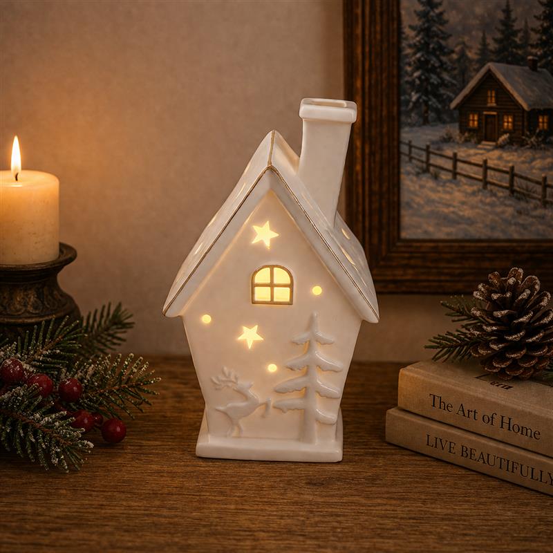 LED House w/Deer